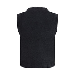 Ganni Black Wool Sleeveles Sweater