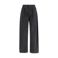 Ganni Black Cotton Casual Pants