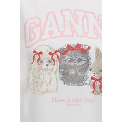 Ganni White Cotton T-Shirt