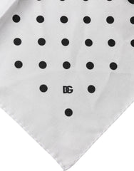 Dolce & Gabbana White Polka Dot Square Handkerchief Scarf