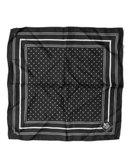 Dolce & Gabbana Scarf Black Poka Dot Men Square Handkerchief