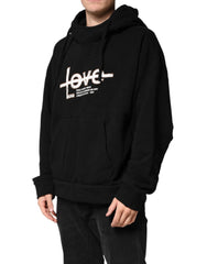 Dolce & Gabbana Black LOVE Cotton Hooded Sweatshirt Sweater