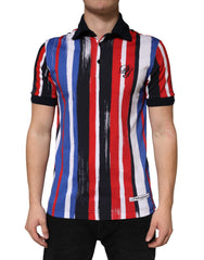 Dolce & Gabbana Multicolor Stripes Cotton Men Polo T-shirt