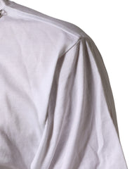 Dolce & Gabbana White Cotton Necklace Embellished T-shirt