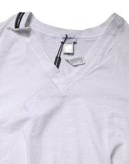 Dolce & Gabbana White Cotton Deep V-Neck Underwear Tee T-shirt
