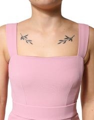 Dolce & Gabbana Pink Viscose Sleeveless Sheath Midi Dress