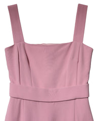 Dolce & Gabbana Pink Viscose Sleeveless Sheath Midi Dress