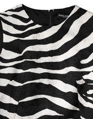 Dolce & Gabbana Black White Zebra Sleeveless A-line Dress