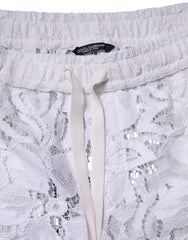 Dolce & Gabbana White Cotton Cut Out Mid Waisted Bermuda Shorts