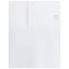 Fendi White Cotton Polo Shirt