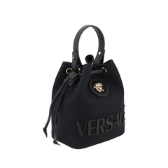 Versace Black Fabric Backet Bag