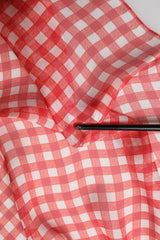 Dolce & Gabbana Red Checkered Plaid Neck Wrap Shawl  Scarf