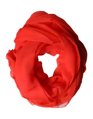 Dolce & Gabbana Red Stole Silk Neck Wrap Shawl Scarf