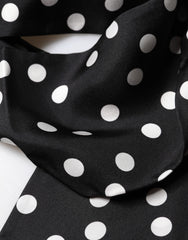Dolce & Gabbana Scarf Black Polka Dot Silk Neck Wrap Foulard