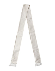 Dolce & Gabbana White Silk Fringes Neck Wrap Foulard  Scarf