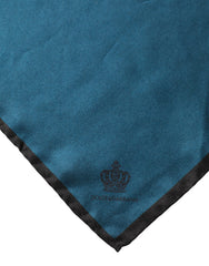 Dolce & Gabbana Blue Silk Square Pocket Handkerchief Scarf
