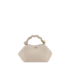 Ganni White Calf Leather Bos Taurus Handbag