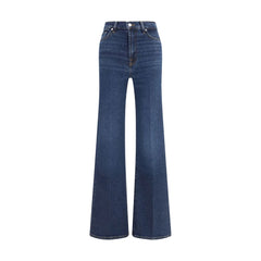 7FOR Blue Cotton Flared Jeans