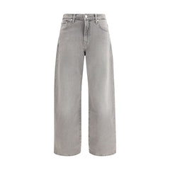 7FOR Gray Cotton Relaxed Fit Jeans