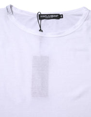 Dolce & Gabbana White Cotton Crew Neck Short Sleeves T-shirt