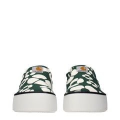 Marni Green Fabric Slip-On Loafers