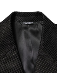 Dolce & Gabbana Black Cotton Double Breasted 2 Button Blazer