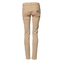 Liu Jo Beige Skinny Low Waist Denim Casual Trouser Jeans