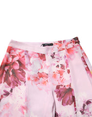 Guess By Marciano Pink Floral Flared High Waist Trouser Pants