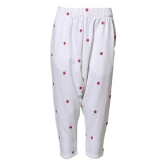 Department 5 White Floral Tapered High Waist Cropped Pants