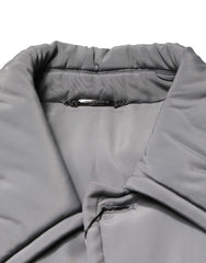 Dolce & Gabbana Gray Acetate Padded Collared Coat Jacket