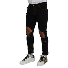 Dsquared² Black Cotton Skinny Pants