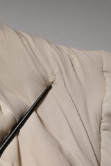 Dolce & Gabbana Beige Padded Collared Long Trench Coat Jacket