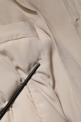 Dolce & Gabbana Beige Padded Collared Long Trench Coat Jacket