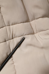 Dolce & Gabbana Beige Padded Collared Long Trench Coat Jacket