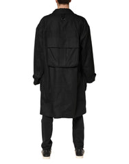 Dolce & Gabbana Black Pockets Collared Trench Coat Jacket