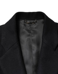 Dolce & Gabbana Black Wool Single Breasted Long Coat Jacket