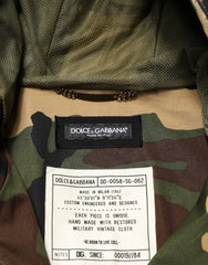 Dolce & Gabbana Multicolor Camouflage Hooded RainCoat Jacket