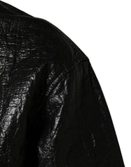 Dolce & Gabbana Black Cellulose Leather FullZip Biker Jacket