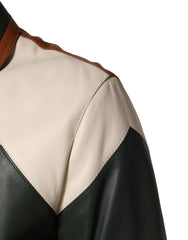 Dolce & Gabbana Multicolor Leather Full Zip men Biker Jacket