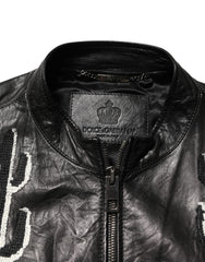 Dolce & Gabbana Black Guns n' Roses FullZip Men Biker Jacket