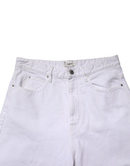 ISABEL MARANT ETOILE White High Waist Straight Denim Jeans
