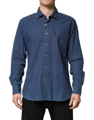 Orian 1968 Blue Button Down Long Sleeves Men Shirt