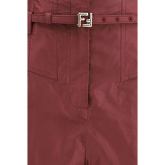 Fendi Bordeaux Silk Dress Pants