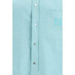 Fendi Light Blue Cotton Dress Shirt