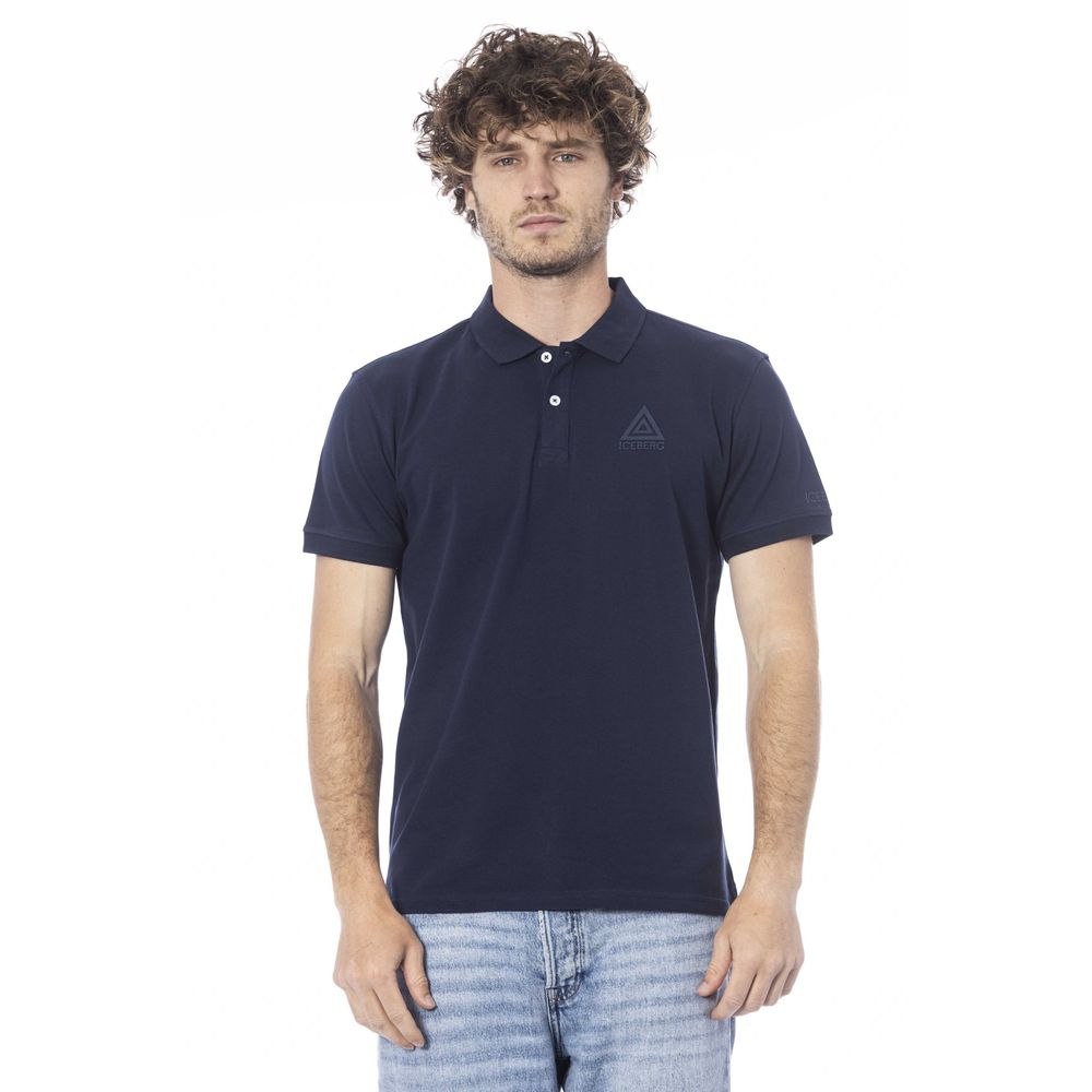 Iceberg Blue Cotton Polo Shirt