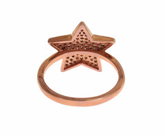 Nialaya Dazzling Pink Gold Plated Sterling Silver CZ Ring