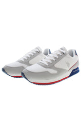 U.S. POLO ASSN. Elegant White Lace-Up Sports Sneakers