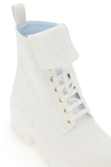DENIM LACE-UP ANKLE BOOTS