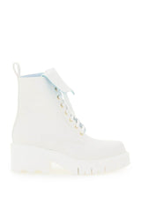 DENIM LACE-UP ANKLE BOOTS