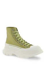 CANVAS TREAD SLICK HI-TOP SNEAKERS